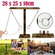 Hook and Ring Toss Battle Game Handmade Wooden interactive Drinking Games Toy