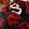thumbnail image 4 of Castle Fairy Teenagers Graffiti Splash 7pcs Bedding Comforter Set,Abstract Stripes Queen Bedding Sets Super Cozy,Vintage Aesthetic Queen Sheet Sets,Lightweight Room Decor, 4 of 8