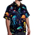thumbnail image 2 of Alien Men's Short Sleeve Hawaiian Shirt, Casual Printed Button Down Beach Tops for Summer, Spread Collar Mens Shirts Unisex, 2 of 6