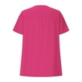 thumbnail image 6 of Olyvenn Plus Size Summer Tops for Women 2025 V-Neck Tunic Tops Short Sleeve Blouses Casual Basics Solid Henley Shirts Hot Pink XXXL, 6 of 7