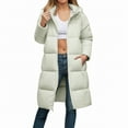 thumbnail image 2 of Pyhlmscde Women's Fashionable Casual Knee Length Zipper Hooded Coat, Puffer Jacket Womens, Warm Jackets for Women, Winter Clothing for Women, 2 of 6
