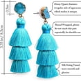 thumbnail image 3 of Yoyauz Tassel Earrings Handmade Layered Thread Tassel Pendant Earrings, Multicolored, 3 of 3
