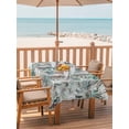 thumbnail image 2 of Outdoor Tablecloths with Umbrella Hole & Zipper, Palm Leaves 54x80 Inch Tablecloth Rectangle, Turquoise Tropical Leaf Botanical Retro Spring Waterproof Table Cloth, Patio/Pool/Picnic Table Covers, 2 of 8