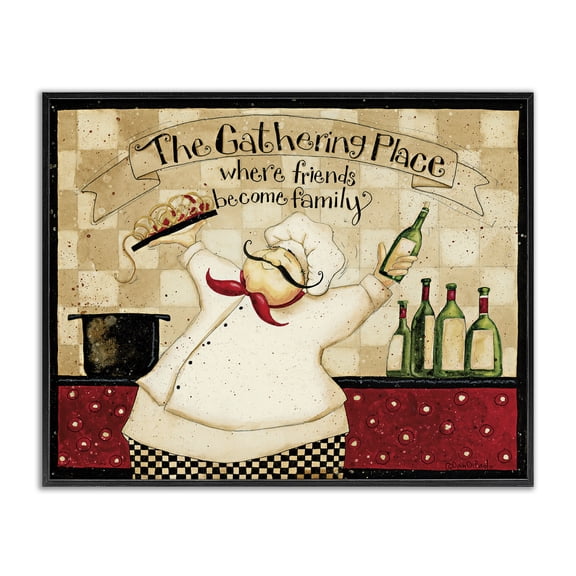Stupell Industries Cottage The Gathering Place Vintage Chef Black Framed Giclee Art, 14 x 11, by Dan DiPaolo