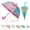 KU-BUBBLE-BP-DINO, variant on 2 Pcs Kids Clear Bubble Umbrella, Unicorn Pattern with Easy Grip Curved Handle, Safe Transparent Umbrella for Toddler Girls