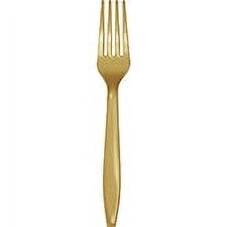 Touch of Color Premium Plastic Forks, Glittering Gold, 24 Ct