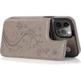 thumbnail image 5 of Compatible with iPhone 15 Pro Max 6.7 inch Case with Tempered Glass Screen Protector and Card Holder Wallet Cover Stand Flip Leather iPhone15promax 5G i Phone15Max Plus iPhone15 ProMax Women Men Gray, 5 of 14