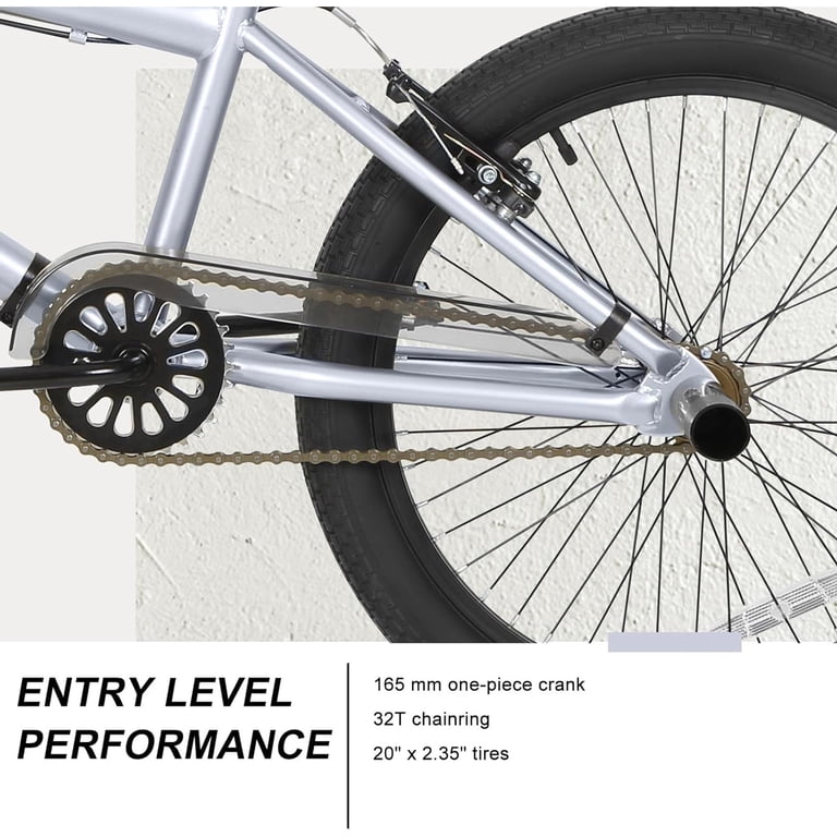 Hykolity 20 inch BMX Bike Freestyle Cycling Trick Bicycle with 4