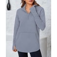 thumbnail image 3 of BTFBM Sweaters for Women Fall Clothes Pocket Quarter Zip Pullover V Neck Long Sleeve Knit Trendy Winter Sweater, 3 of 8
