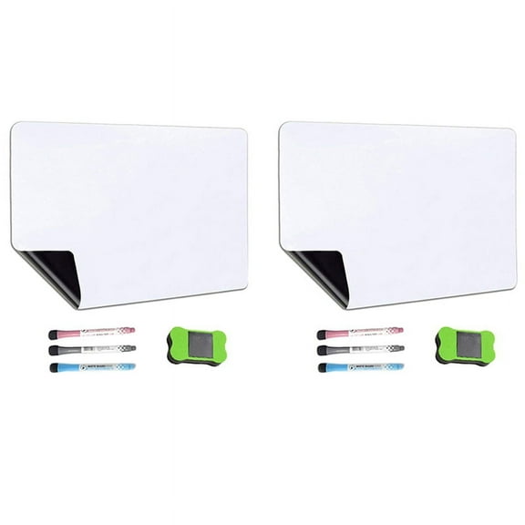 2X Magnetic Dry Erase Whiteboard Calendar for Refrigerator with 6 Pens and Large Eraser,for Notes Planning Drawing