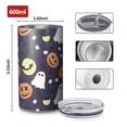 thumbnail image 4 of 20oz Coffee Tumblers Halloween Ghost & Pumpkin Pattern Stainless Steel Vacuum Insulated Travel Tumbler Coffee Cups Mug with Lid and Straw with Cleaning Brush for Cold & Hot Drinks, 4 of 5