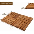 thumbnail image 2 of Utoplike Teak Wood Bath Mat, Wooden Shower Mat for Bathroom, 24 x 16 inch Non Slip Wood Floor Sturdy Mat for Inside Shower Luxury Spa Home or Outdoor, 2 of 7