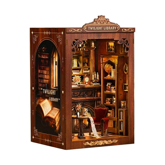 Miniature Library DIY Kit Creative Bookshelf Model For Home Decor And Gift