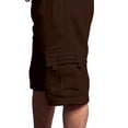 thumbnail image 4 of G-Style USA Men's Solid Fleece Cargo Shorts DFP1 - Brown - 3X-Large, 4 of 5