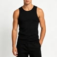 thumbnail image 2 of HappyYEE Men's Ribbed Tank Top, Wide Strap Sleeveless Knit Muscle Slim Fits Shirts, Fashion Workout Gym Tee Black 3XL, 2 of 6