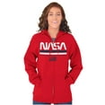 thumbnail image 4 of NASA Retro Worm Logo American Flag Zip Up Hoodie Men's Women's Brisco Brands S, 4 of 6