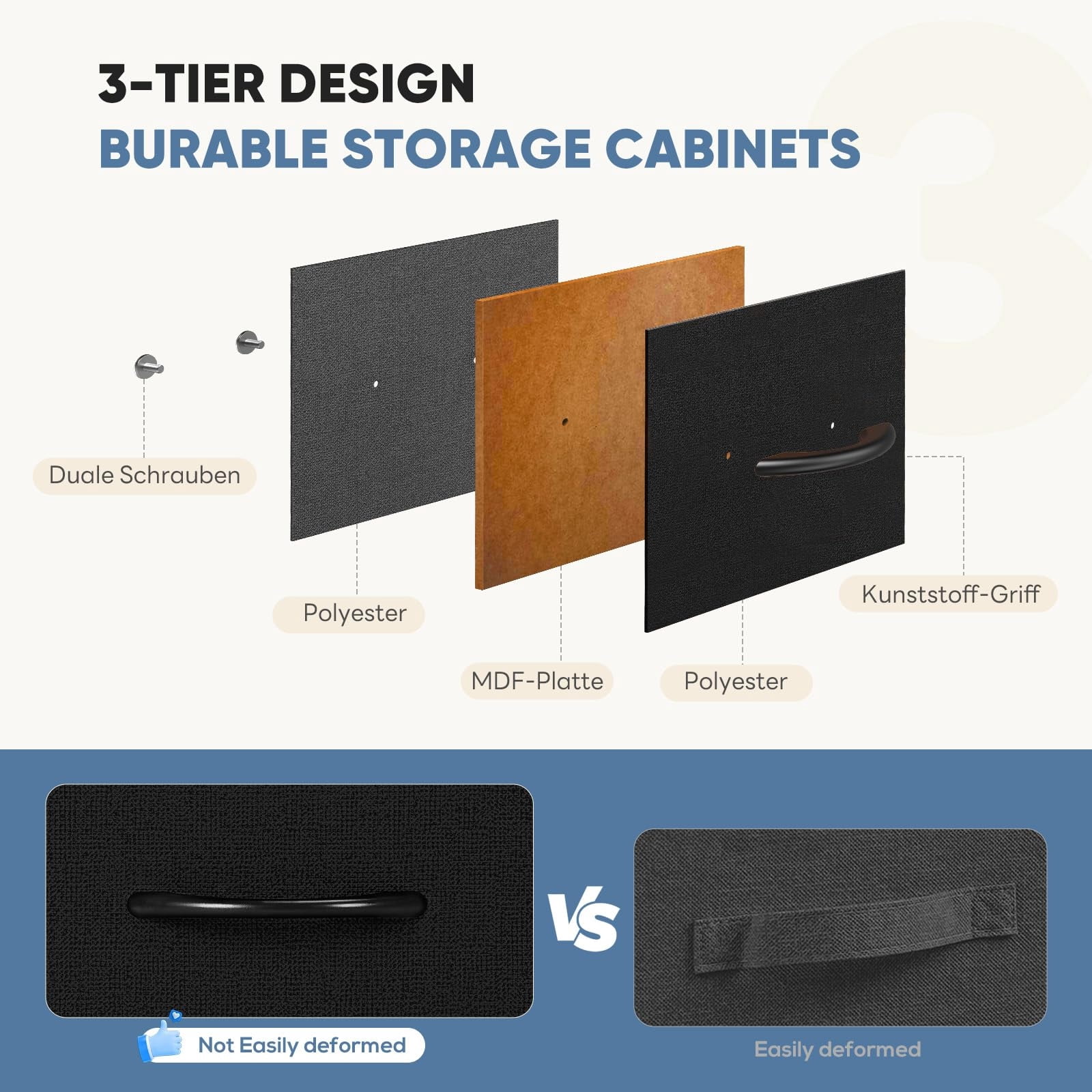 Telyra 9-Drawer Fabric Dresser Tall Storage Tower with Wood Top and Steel Frame Bedroom Closet Organizer, Black