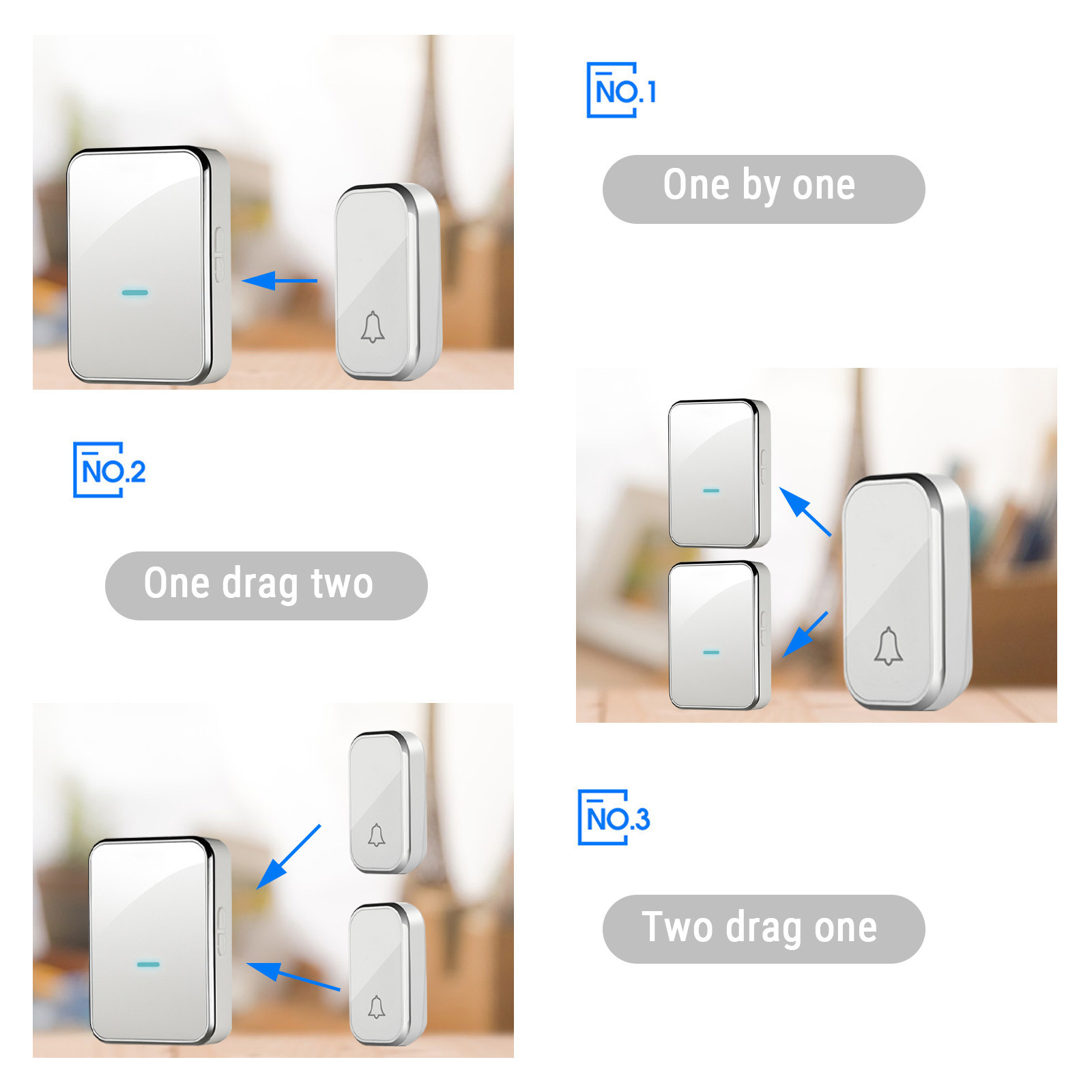 PURCOLT Wireless Doorbell,Door Bell With 45 Melodies And Led Flash,Easy Install,656 Foot Range,1 Push Button & 1 Receiver Up to 65% off