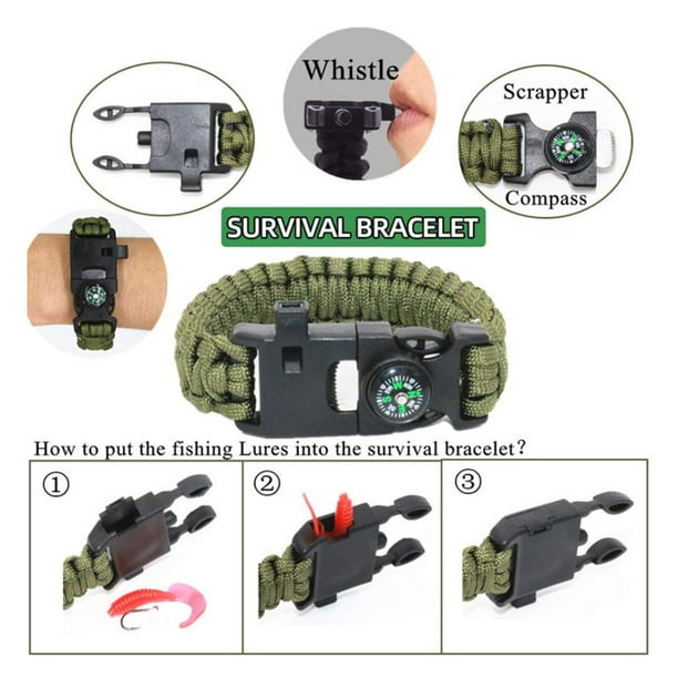 yeacher Survival Kit 12 in 1 Fishing Hunting SOS EDC Survival Gear