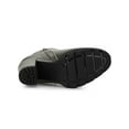 thumbnail image 5 of BLISSFUL STEP Women's Round Toe Zip Block Heel Platform Ankle Boots Silver Grey 7, 5 of 8