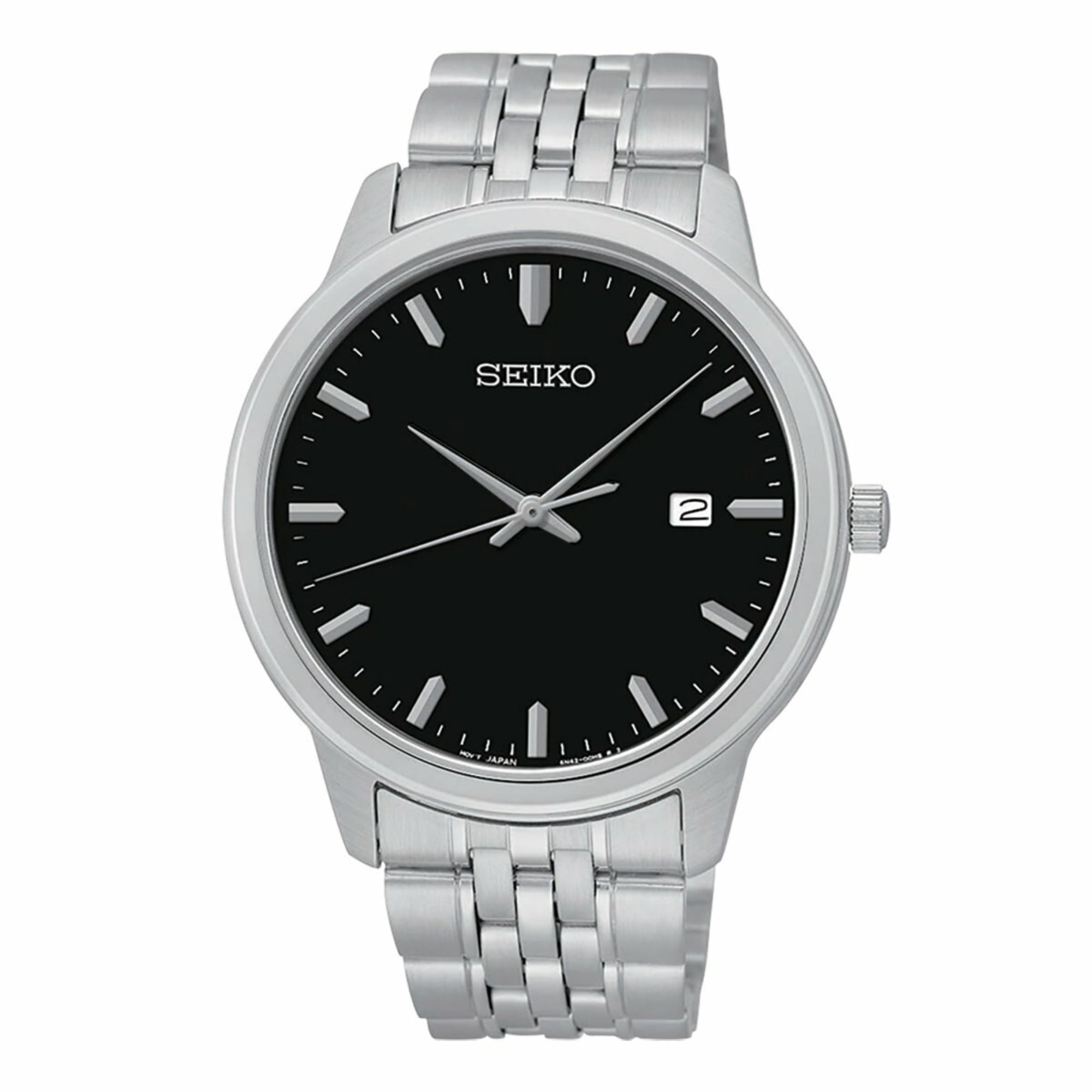 Seiko SUR093 Prime Stainless Steel Black Dial Men's Quartz Watch -  