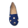 thumbnail image 2 of Victoria K Women's Round Gold Studs Denim Ballerina Flats, 2 of 5