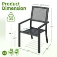 thumbnail image 2 of AECOJOY Outdoor Patio Metal Dining Chairs, Stackable Arm Chairs-Iron Frame-Set of 2-Black, 2 of 8
