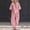 Pink, variant on longantii Two Piece Outfits for Women Ruffle Design Sleeveless V-Neck Tees Trendy Flowy Wide Leg Drawstring Trousers Modern Fit Sweatsuits with Multi-Pocket Pink XL