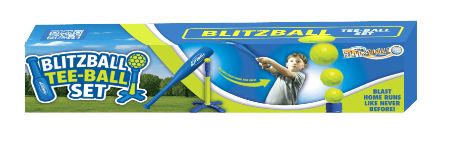Blitzball Tee Ball Set, Beginner Baseball Training Game for Kids & All Ages