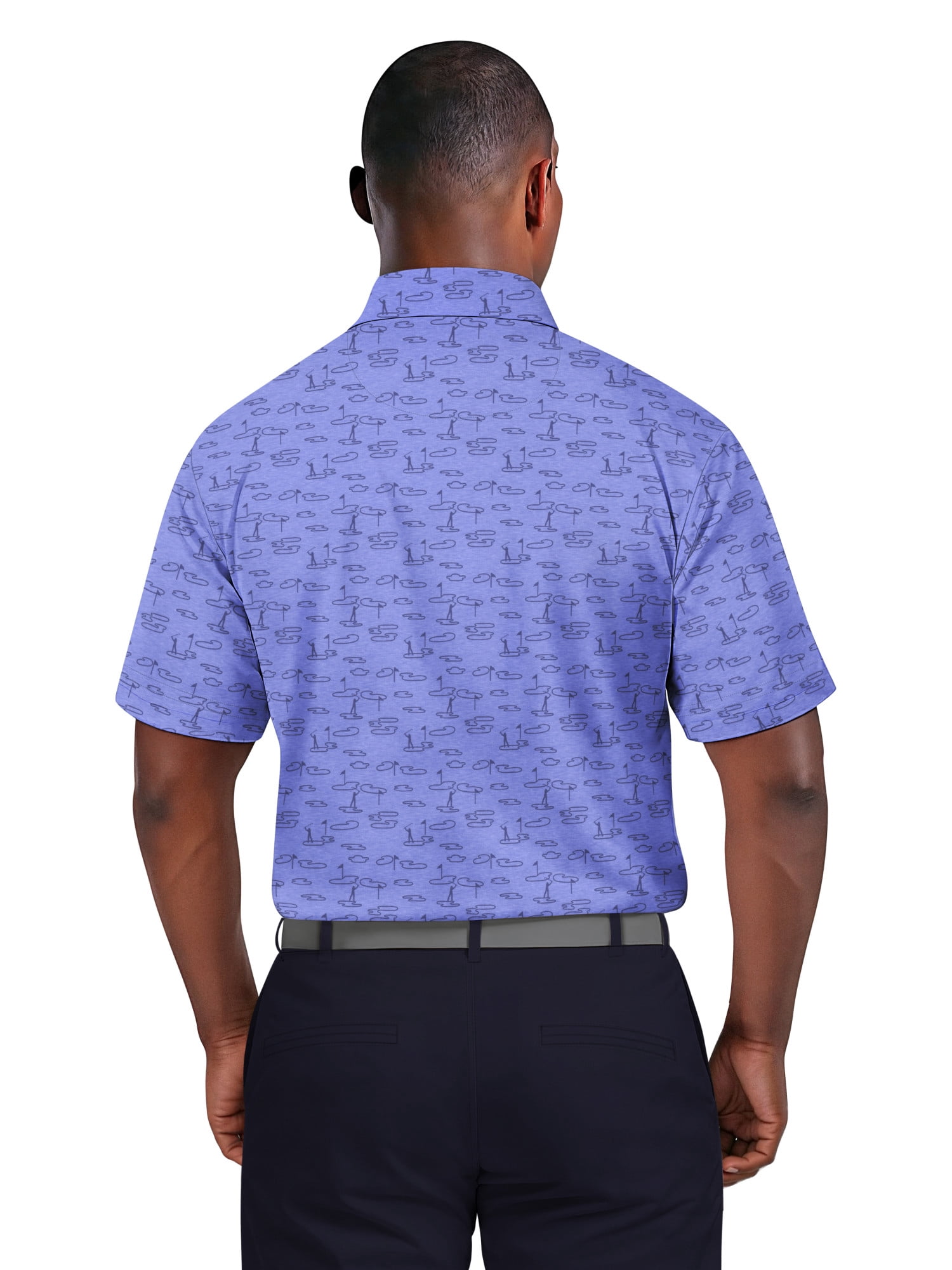 Ben Hogan Men's & Big Men's Performance Golf Landscape Short Sleeve Polo Shirt, up to 5XL