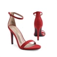 thumbnail image 3 of DREAM PAIRS KARRIE Zapatos de Tacón Estileto con Correa al Tobillo en Ante Rojo para Mujer, 3 of 8
