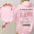thumbnail image 5 of Jesus Paid It All Receipt Romans 6:23 Funny Christian Pullover Hoodie, Cross Graphic Faith-Based Hooded Sweatshirt for Men and Women, Sizes S–5XL, 5 of 7