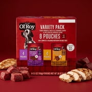 Ol Roy Tender Morsels Filet Mignon and Grilled Chicken Cuts in Gravy Variety Pack, 3.5 oz Pouches (8 Pack)