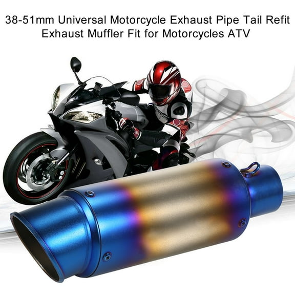 Nishore Motorcycle exhaust pipe,Refit Muffler Fit 38-51mm Universal Muffler Fit Atv Universal Pipe Tail Pipe Buzhi 38-51mm Dsfen Huiop