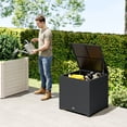 thumbnail image 2 of Outsunny Coffre de Terrasse en Rotin de 67 Gallons, Coffre de Rangement Extérieur en Osier, Gris, 2 of 10