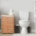 thumbnail image 6 of Bathroom Accessory Set - 10 Piece Brown Bathroom Accessories Set with Trash Can, Toothbrush Holder and Cup, Soap Dispenser, Soap Dish, Toilet Brush Holder, Vanity Tray, Qtip Holder, Tissue Box Cover, 6 of 7