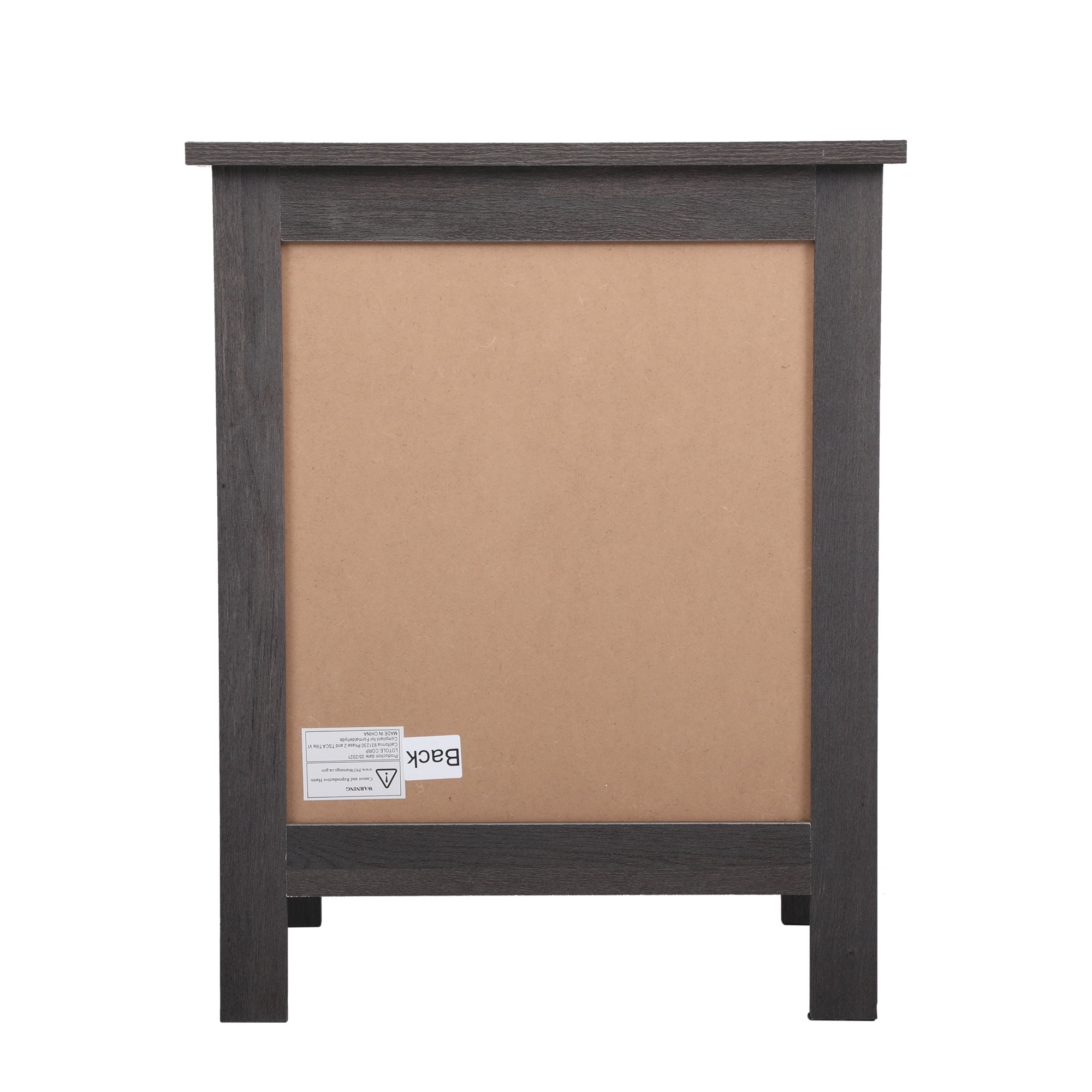 Tsuinz Farmhouse Side Table, Wood Nightstand with XShaped Glass Door