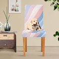 thumbnail image 4 of Yayeee 4 Pack Dining Chair Covers Stretch Parson Chairs Slipcovers Seat Protector, Abstract Blue, 4 of 6