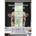 thumbnail image 2 of Funny Cow Sheer Curtains 72 Inch Length 2 Panels Set Window Treatments, Welcome To OUR Place Modern Retro Rod Pocket Semi Curtains for Living Room/Bedroom/Kitchen Décor, 104"W x 72"L, 2 of 7