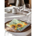 thumbnail image 6 of Yellow Spring Sunflowers Cloth Napkins Set of 4 Reusable Dinner Napkins, Light Green Striped Country Cocktail Napkin Washable Table Napkins for Wedding/Holiday Party/Baby Shower 20"x20", 6 of 7