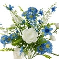thumbnail image 2 of Mainstays 16 inches Indoor Artificial Scabiosa Mix Bush, Blue Color., 2 of 8