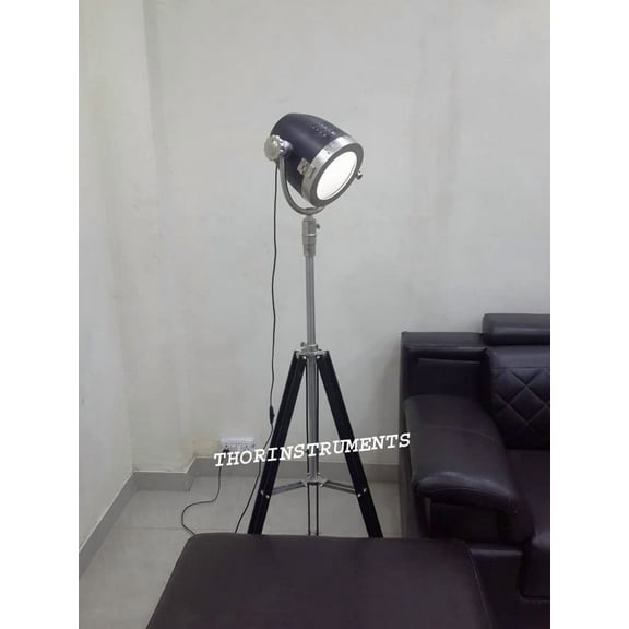 Studio Modern Steel Tripod Floor Lamp nautical searchlight Home Decorative