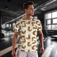 thumbnail image 3 of Wukai Boho Chicken Print Men's Short-Sleeved Mesh T-Shirt,Quick-Dry Short Sleeve Workout T-Shirt-3X-Large, 3 of 8