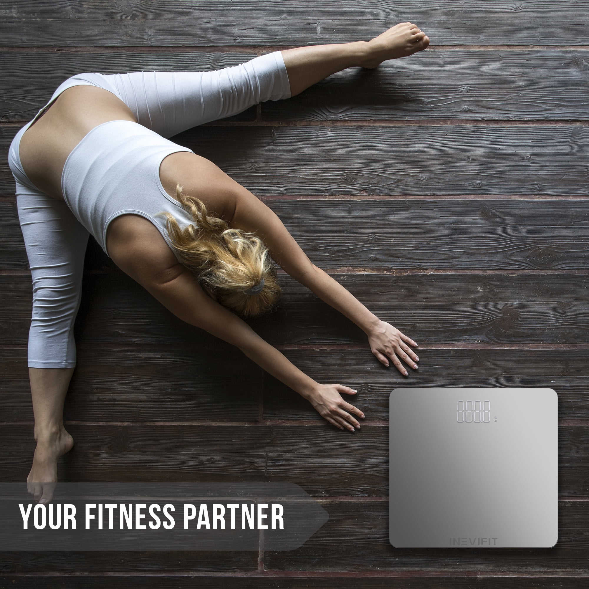 INEVIFIT Bathroom Scale, Highly Accurate Digital Bathroom Body Weight Scale, Precisely Measures Weight up to 400 lbs - Silver