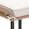 thumbnail image 3 of Craftian Wicker Ottoman Set of 2, Patio Rattan Ottomans with Seat Cushions, 2 Pieces Footrest Seat for Outside Garden, Balcony, Living Room, Beige, 3 of 9