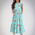 thumbnail image 2 of Mikilon Girls Casual Maxi Floral Dress Long Sleeve Holiday Dresses with Pockets for 6-12 Years, 2 of 5