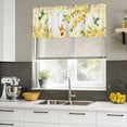 thumbnail image 4 of 2 Pack Valances for Window, Watercolor Floral Short Curtains for Kitchen Bedroom Living Room, Yellow Flower Hummingbirds Botanical Spring Rod Pocket Small Window Treatment Valance Drapes 42 x 18 Inch, 4 of 8