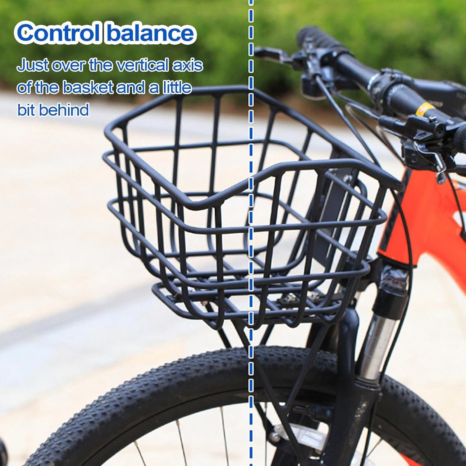 Bike Basket - Front Handlebar Storage Rack, Sturdy Wire Cargo Carrier, Precise Secure Mounting System, Cycling Accessory, Fits All Bicycle Styles, for Shopping School Picnic