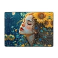 thumbnail image 7 of Area Rugs For Living Room Decor - Starry Sky Sunflower Princess Soft Anti Slip Throw Washable Rugs 5x7 For Bedroom, Indoor Carpet For Bedroom Living Room 80x58In, 7 of 7