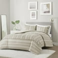 thumbnail image 4 of Kent 3 Piece Striped Herringbone Oversized Duvet Cover Set, 4 of 9